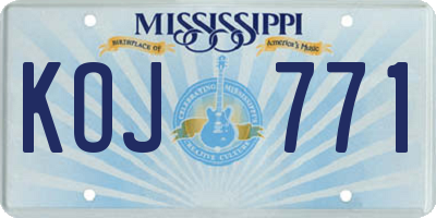 MS license plate KOJ771