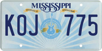 MS license plate KOJ775