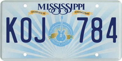 MS license plate KOJ784