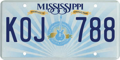 MS license plate KOJ788