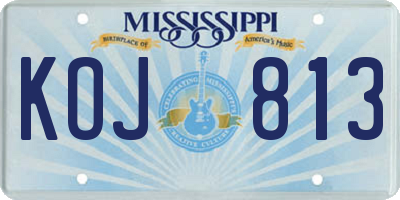 MS license plate KOJ813