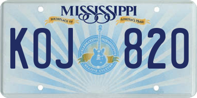 MS license plate KOJ820