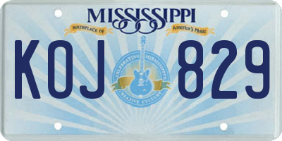 MS license plate KOJ829
