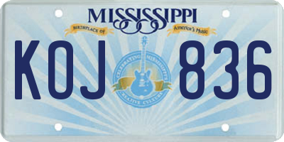 MS license plate KOJ836