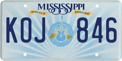 MS license plate KOJ846