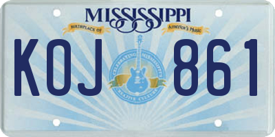MS license plate KOJ861