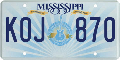 MS license plate KOJ870