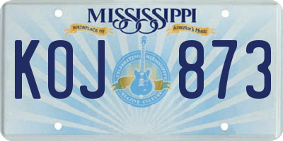 MS license plate KOJ873