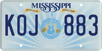 MS license plate KOJ883