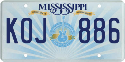 MS license plate KOJ886