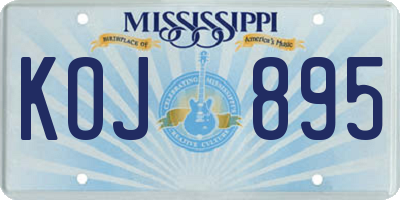 MS license plate KOJ895