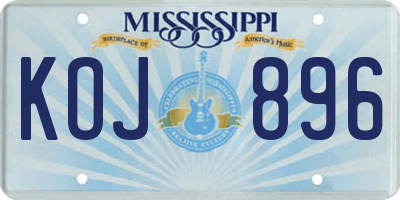 MS license plate KOJ896