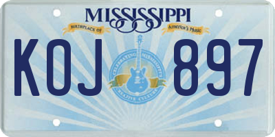 MS license plate KOJ897