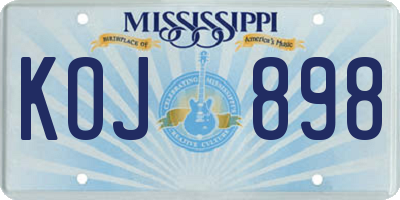 MS license plate KOJ898