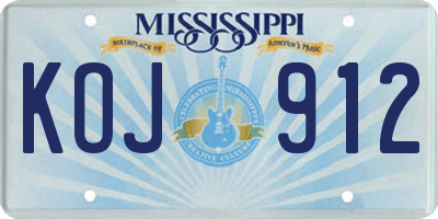 MS license plate KOJ912