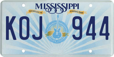 MS license plate KOJ944