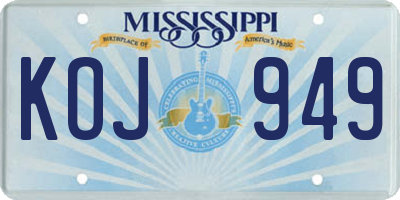 MS license plate KOJ949