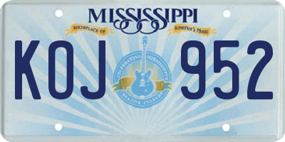 MS license plate KOJ952