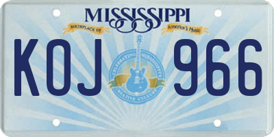 MS license plate KOJ966