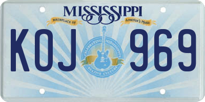MS license plate KOJ969