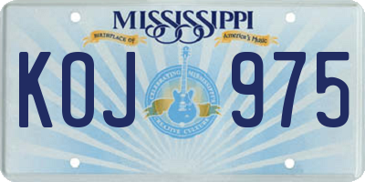 MS license plate KOJ975
