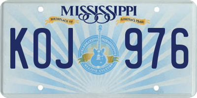 MS license plate KOJ976