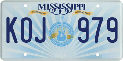MS license plate KOJ979
