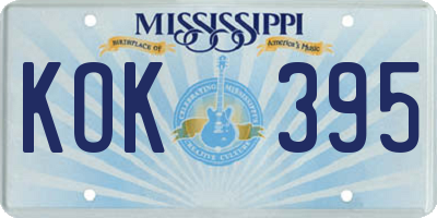 MS license plate KOK395