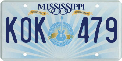 MS license plate KOK479
