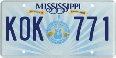 MS license plate KOK771