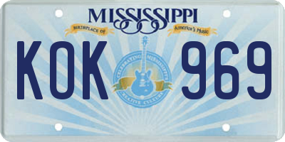 MS license plate KOK969