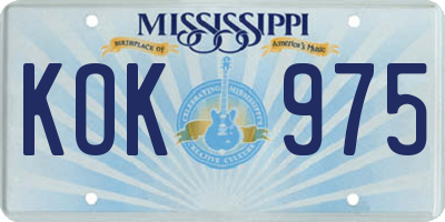 MS license plate KOK975