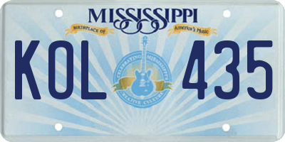 MS license plate KOL435