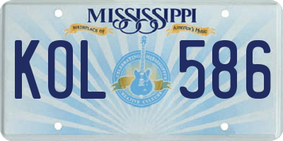 MS license plate KOL586