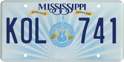 MS license plate KOL741