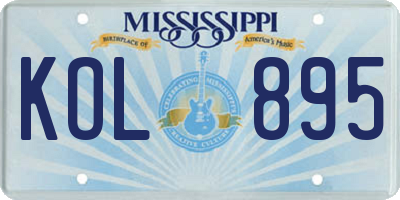 MS license plate KOL895