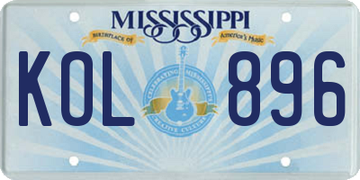 MS license plate KOL896