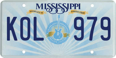 MS license plate KOL979