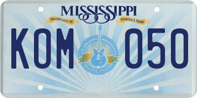 MS license plate KOM050