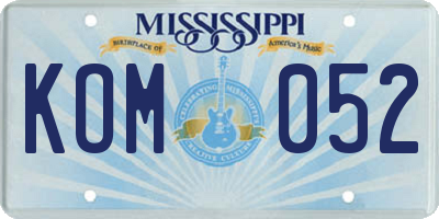 MS license plate KOM052