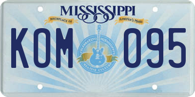 MS license plate KOM095