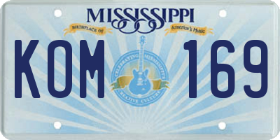 MS license plate KOM169