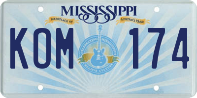 MS license plate KOM174