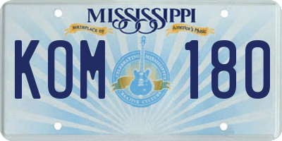MS license plate KOM180