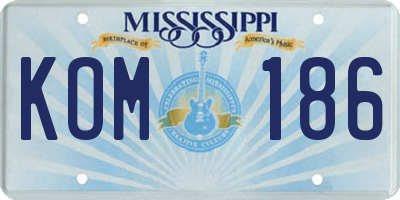 MS license plate KOM186