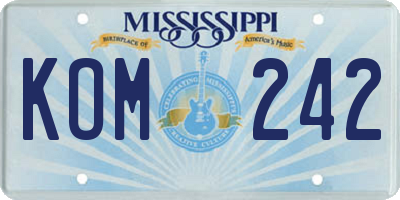 MS license plate KOM242