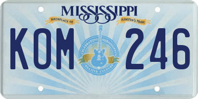 MS license plate KOM246