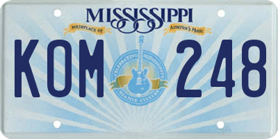 MS license plate KOM248