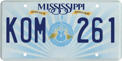 MS license plate KOM261