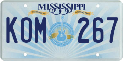 MS license plate KOM267